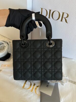 Used Once Lady Dior size small So Black Ultramatte