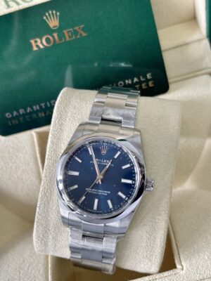 New Rolex Oyster Perpetual Bright Blue Size 34mm Ref:124200 ปี2022