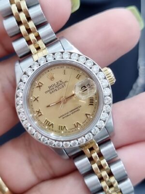 Used Rolex datejust Lady Size ✅หน้าทอง​ เลขโรมัน