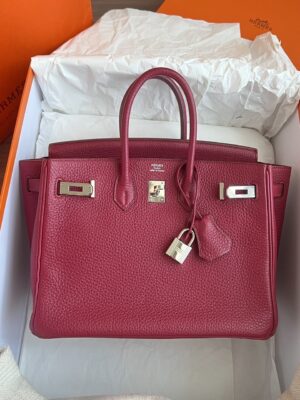 ♥️♥️Very Good Condition Hermes Birkin 25 Robis Togo PHW Stamp N in SQ