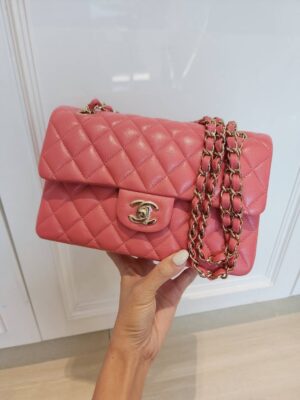 N E W/ unused Chanel Classic 9 Coral Pink Holo28 Carviar Skin