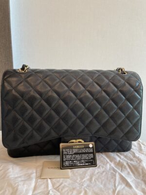 Used in good condition Chanel Classic Maxi Double Flap Bag GHW holo 14