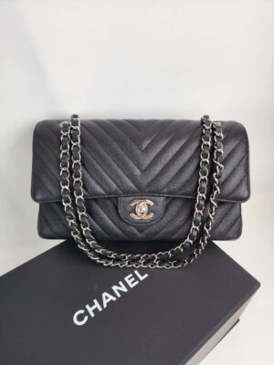 Like new Chanel classic shw holo25 chevron fullset