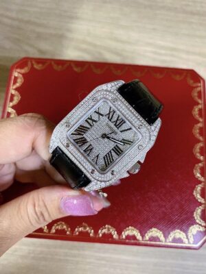 Cartier Santos 100 Full Diamonds After Size MM (35 MM.)