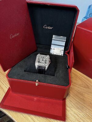 Cartier Santos 100 Full Diamonds After Size MM (35 MM.)