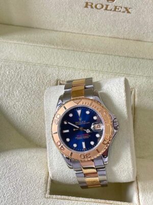 Used Rolex Yacht-Master Blue dial boy size 35mm two tone