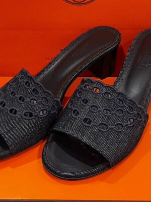 New Hermes Cloth Sandals