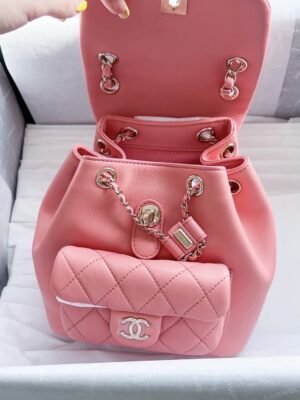 New Chanel DUMA Backpack Pink microchip