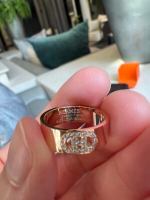 🎉Like New Hermes Ring size 49 Rose Gold Fine Jewelry