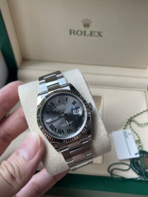 New Rolex Wimbledon 36 mm. ขอบหยัก สาย oyster 05/2023