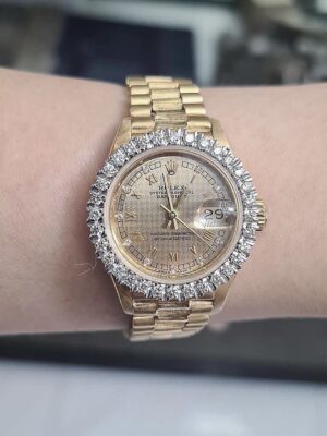 👑Used Rolex lady size เรือนทองทั้งเรือน 18k หน้าทอง หลักเพชร