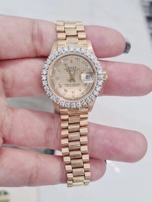 👑Used Rolex lady size เรือนทองทั้งเรือน 18k หน้าทอง หลักเพชร