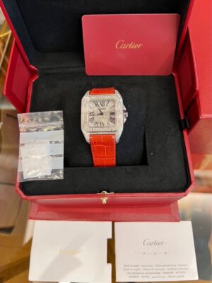 Cartier santos size mm (35 มิล) Full Diamond After