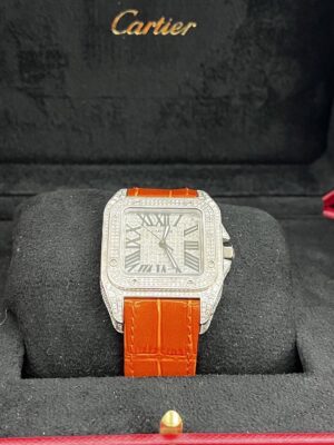 Cartier santos size mm (35 มิล) Full Diamond After