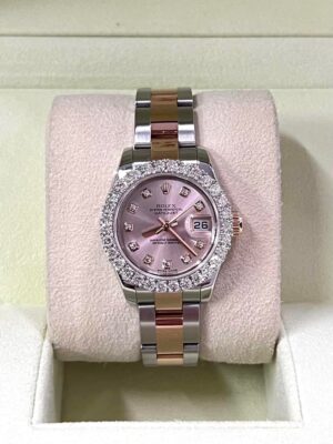 👑Rolex Lady datejust Ref.179161 Ladysize​ 26mm. ✅Fullsetใบไทย​ ปี2010 ✅หน้าPinkหลักเพชร