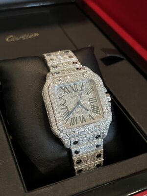 Cartier santos full diamond size mm