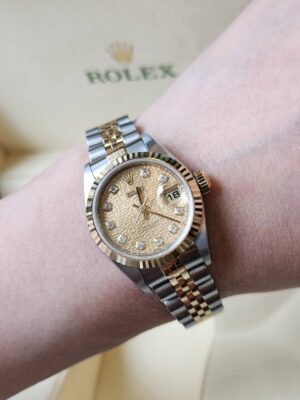 👑Used Rolex Datejust Lady26mm​ aref.79173 ✅series​ 7 ✅หน้าคอมทองหลักเพชร