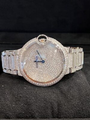 Cartier ballon bleu 36mm full diamond custom