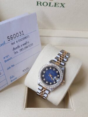 👑Used Rolex Datejust​ Ref.69173​ Ladysize26mm​ ✅หน้าน้ำเงินทูโทนหลักเพชร