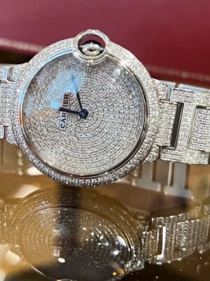 Cartier ballon bleu 36mm  full diamond custom 