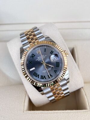 New Rolex Date Just 41mm. Wimbledon 2tone Yellow Gold