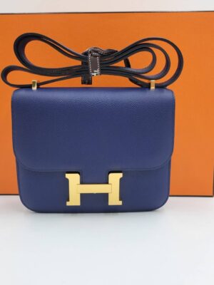 Used like new hermes constance 18 สีblue sapphire epsom ghw stamp U