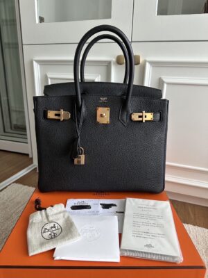 Like new Birkin 30 Togo Noir RGHW Stamp Z