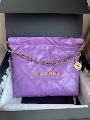 Used in good condition Chanel 22 small GHW microchip