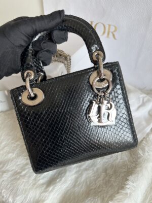 Dior Lady Mini Black Python