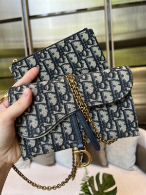 🎉Like new🎉Dior LONG SADDLE WALLET WITH CHAIN