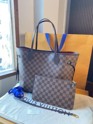 ♥️♥️LV Neverfull MM Damier microchip yr.2022 พร้อมใบลูก