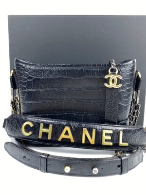 Like new Chanel Gabrielle croc small size