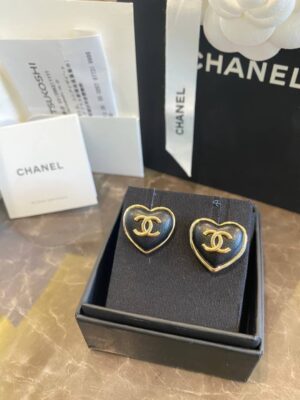 New chanel 🖤leather earring with cc ghw ปี23