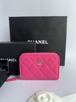 New Chanel Card Holder zippy caviar lghw holo31