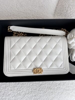 Used Chanel WOC Boy caviar ghw microchip