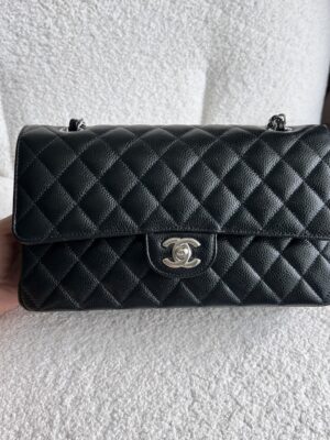 New chanel classic10 caviar shw microchip