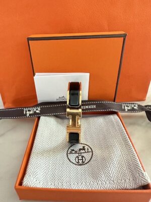 New Hermes Clic Clac pm ดำ Gold