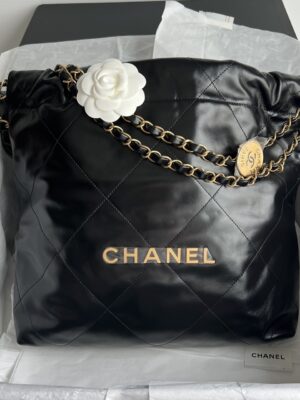 New chanel 22 small ดำ อะไหล่ทอง