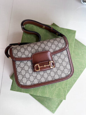 NEW!!! Gucci Horsebit 1955 Small in Beige & Ebony Supreme