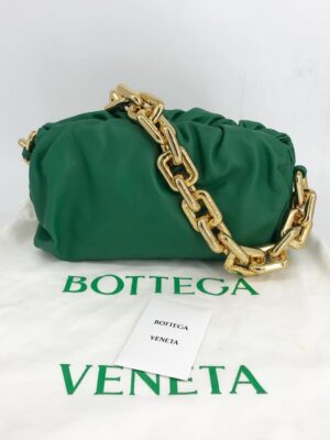 (Like New!) Bottega Veneta Chain Pouch Raintree Bag