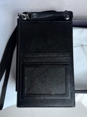 Used once Prada phone case with card holder saffiano