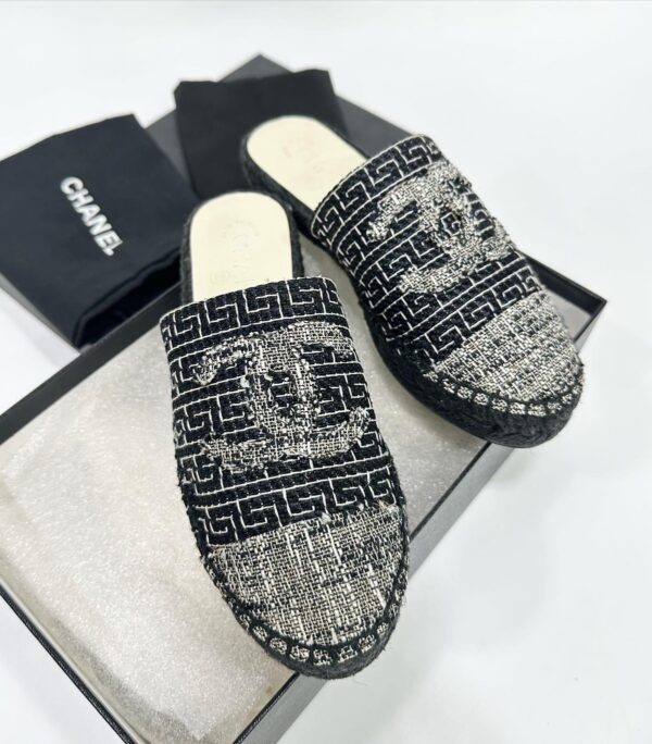 Chanel Tweed Mule Slide Sandals