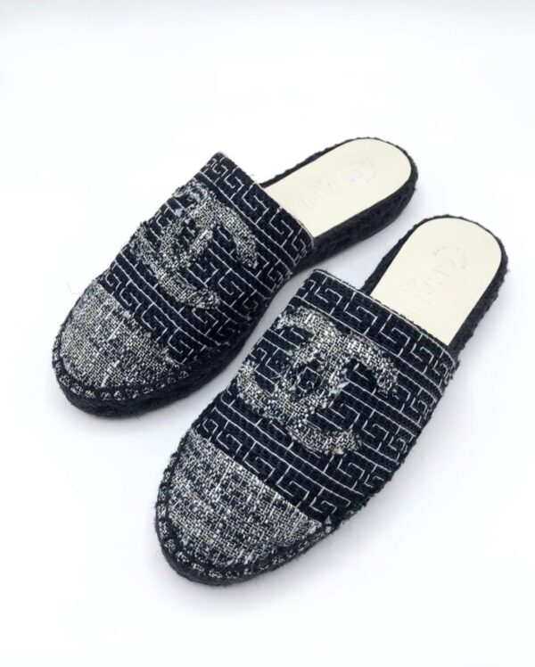 Chanel Tweed Mule Slide Sandals