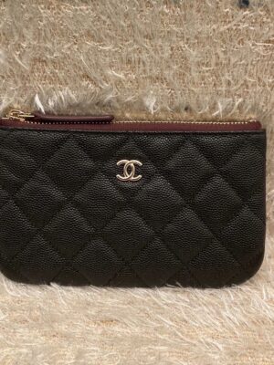 New Chanel O Case size 6 microchip สีดำหนังคาเวียร์