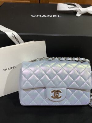 Kept unused Chanel Mini 8 Blue Iridescent 21K microchip