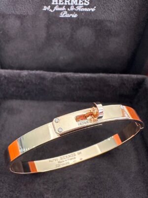 New!! Hermes Kelly Bracelet rosegold with 4 diamond ไซส์ SH