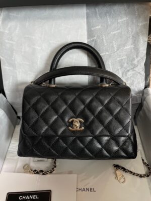 Like newwww Chanel Coco 9.5” black caviar HL31