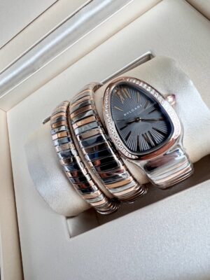 New BVLGARI Serpenti Tubogas RoseGold/Steel Black Dial 35mm. 7/2023 full set