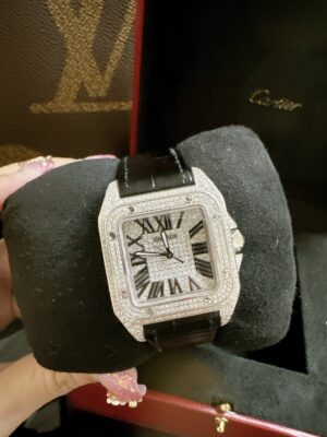 Cartier Santos 100 Full Diamonds After Size MM (35 MM.)