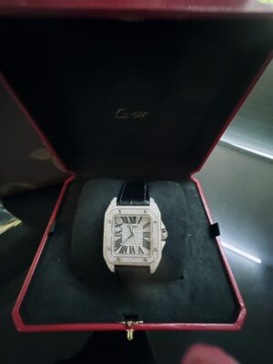 Cartier Santos 100 Full Diamonds After Size MM (35 MM.)